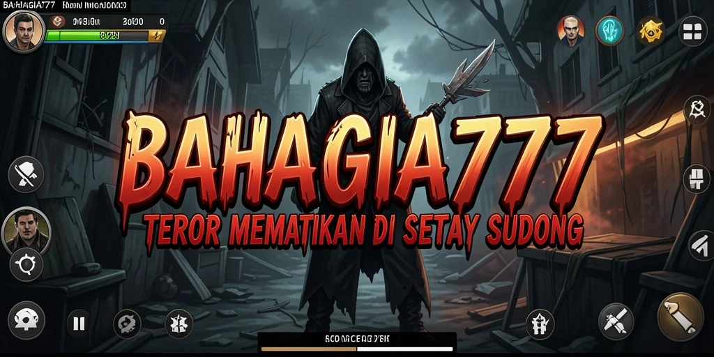 Screenshot gameplay <strong>BAHAGIA777</strong> menunjukkan suasana mencekam dan karakter yang terjebak.