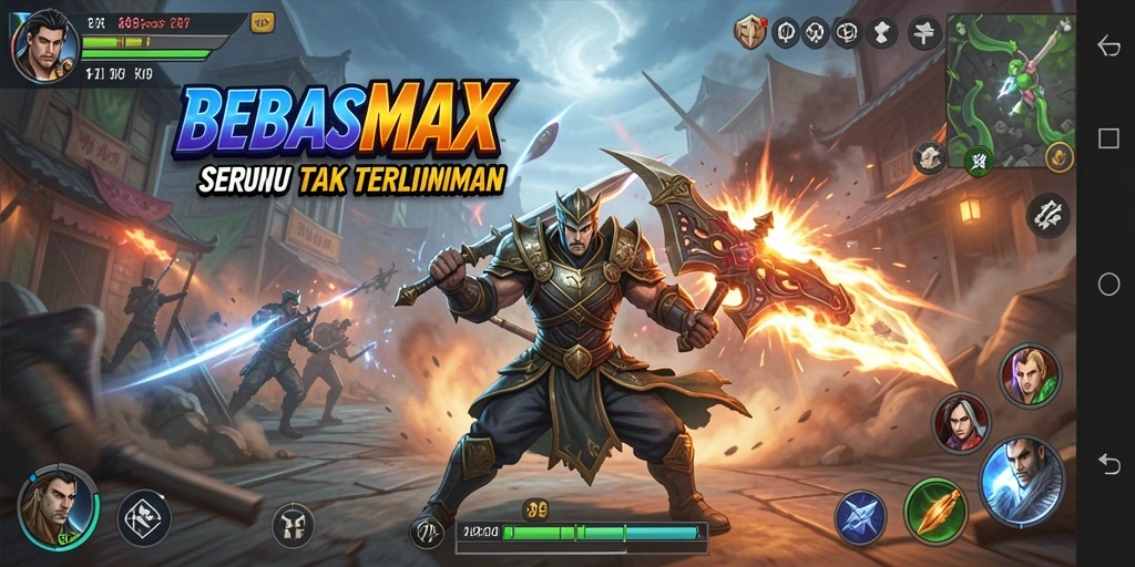 Tangkapan layar BEBASMAX menampilkan aksi pertarungan yang mendebarkan.