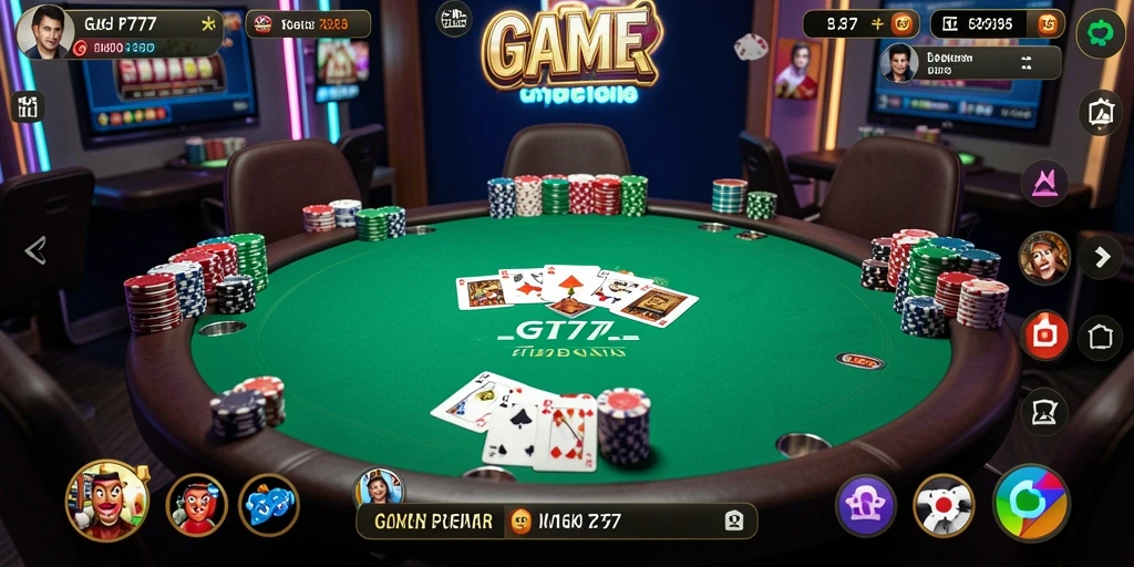 Tampilan gameplay Poker yang seru di GT777.