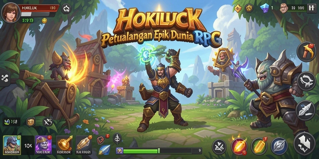 Gameplay HOKILUCK yang menakjubkan dengan pertarungan seru.