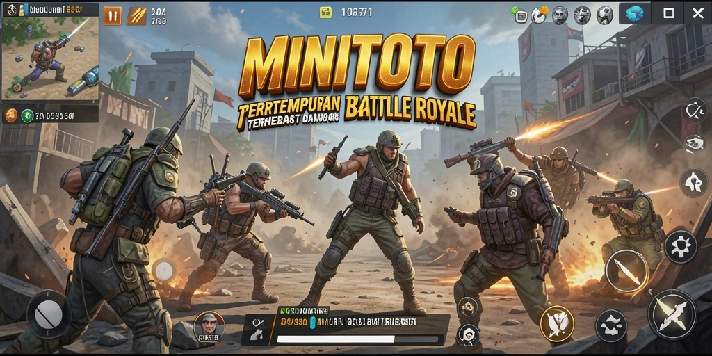 Tampilan gameplay seru dan mendebarkan di MINITOTO Battle Royale.