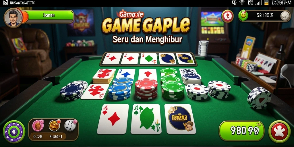 Tampilan gameplay Gaple di NUSANTARATOTO yang seru dan interaktif.