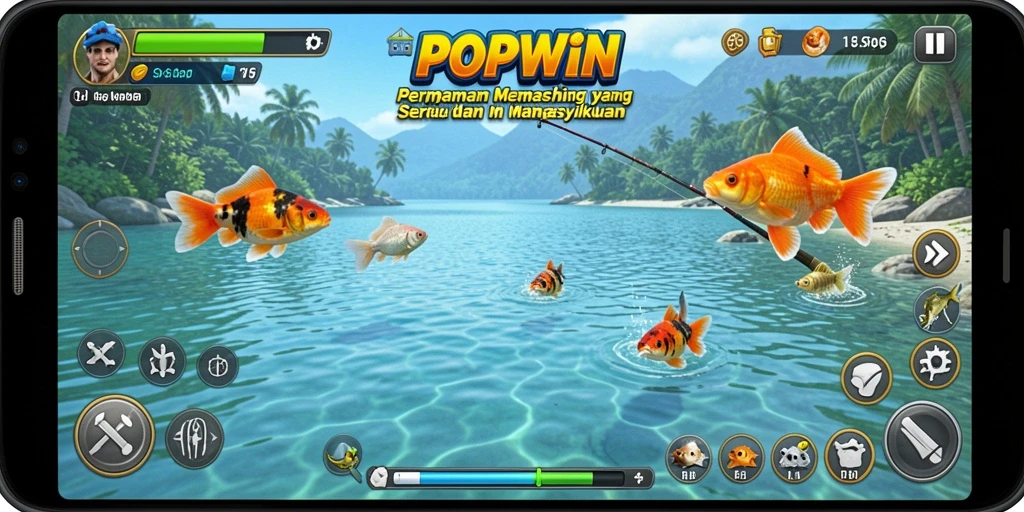 Gameplay Fishing yang seru dengan grafis memukau.