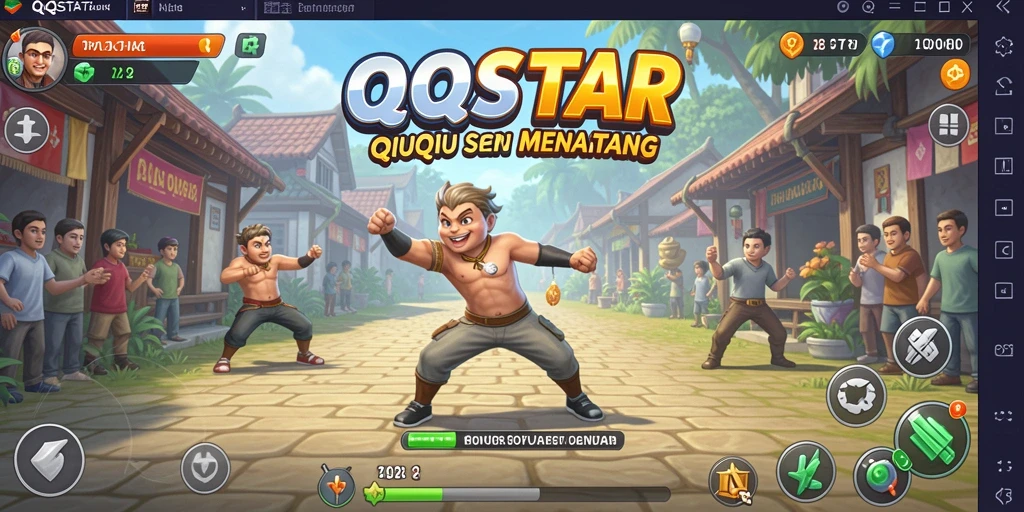 Tampilan gameplay seru dari QQSTAR dengan elemen QiuQiu.