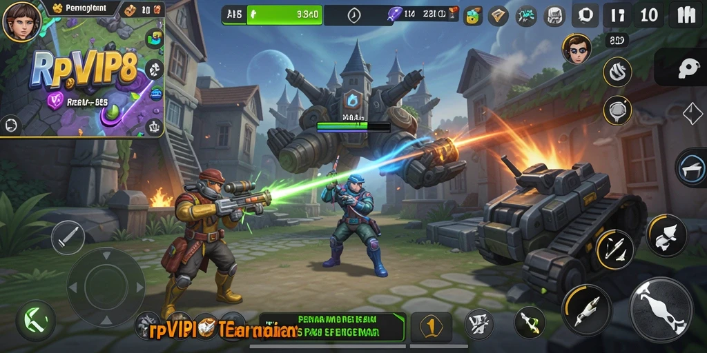Screenshot utama RPVIP8 dengan aksi gameplay yang intens.