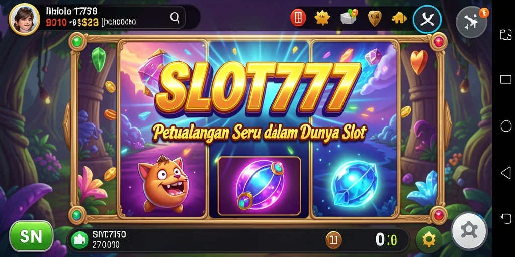 Screenshot utama menunjukkan gameplay petualangan seru di SLOT777.