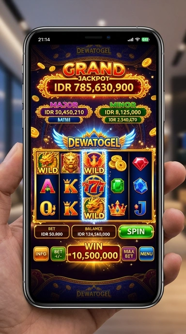 Screenshot fitur permainan menarik di aplikasi dewatogel.